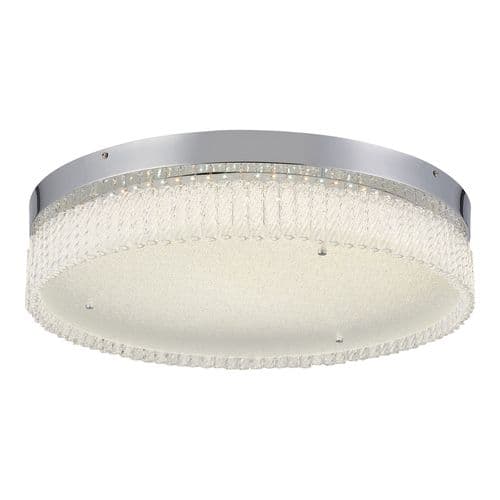 Aiden 60cm Round Flush Ceiling 40W LED, Remote Control Tuneable White 3000-6000K,Polished Chrome