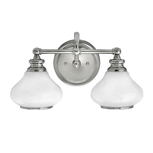 Ainsley 2 Light Bathroom Wall Light IP44 Wall Light in Polished Chrome HK-AINSLEY2-BATH