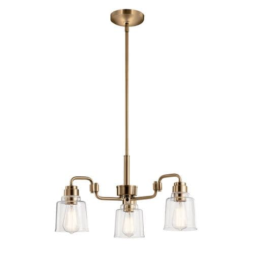 Aivian 3 Light Chandelier Brass Finish KL-AIVIAN3-WBR