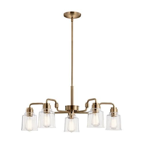 Aivian 5 Light Brass Chandelier Brass Finish KL-AIVIAN5-WBR