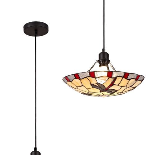Albany 1 Light Pendant E27 With 35cm Tiffany Shade