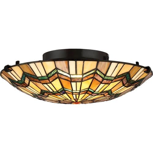 Alcott 2 Light Tiffany Flush Mount QZ-ALCOTT-F