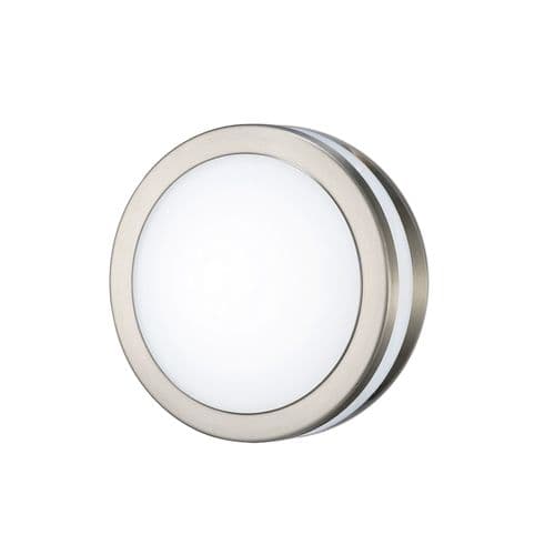 Aldo Round Flush Ceiling/Wall Lamp 2.4W LED Exterior Plain Design Stainless Steel
