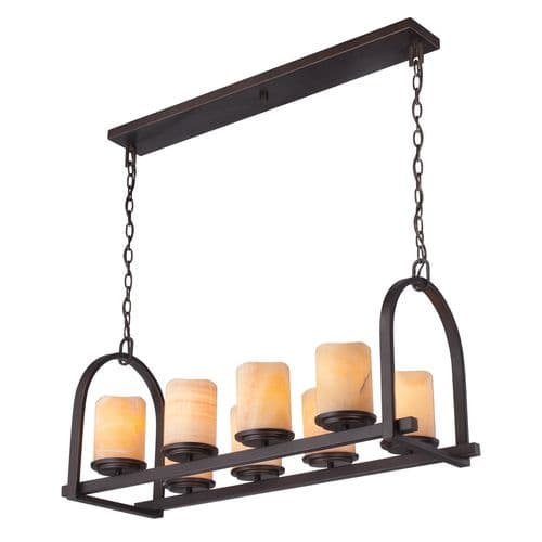 Aldora 8 Bar Island Light Bronze Finish with Onyx Stone QZ-ALDORA8-ISLE
