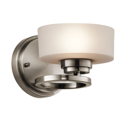 Aleeka 1 Light Wall Light Pewter with Opal Glass KL-ALEEKA1