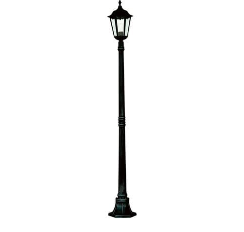 Alex 183cm Outdoor Post - Silk Black Metal & Glass, IP44