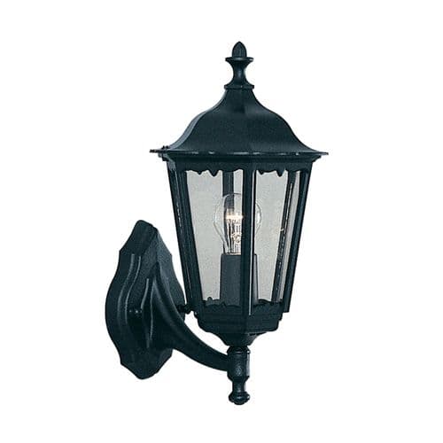 Alex Outdoor Wall Light 1 Light Black Uplight Lantern