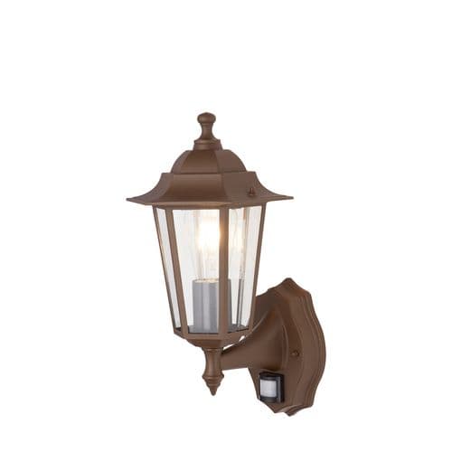 Alex Outdoor Wall Light - Rust Brown Metal & Glass