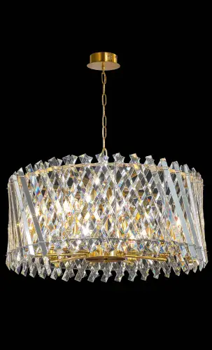 Alexander 10-bulb gold base crystal ceiling pendant LL8950G