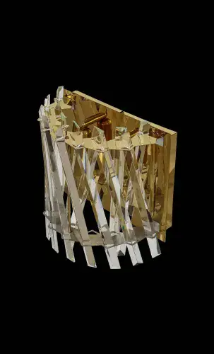 Alexander gold base crystal half-crescent Wall Light LL8948G