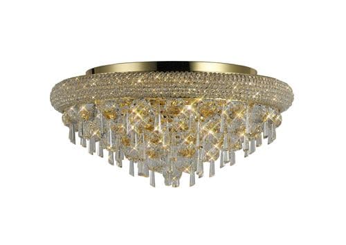 Alexandra 50cm Ceiling 7 Light E14 Gold/Crystal