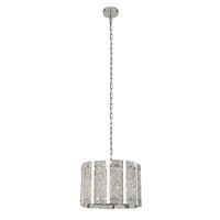 Alexandra 5Lt Pendant - Satin Silver & Aquatex Glass