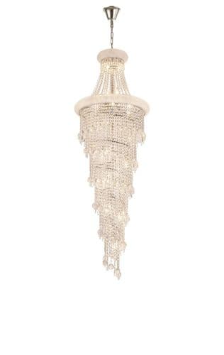 Alexandra 60cm Pendant 4 Layer Spiral 25 Light E14 Polished Chrome/Crystal