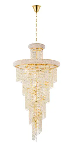 Alexandra 70cm Pendant 2 Layer Spiral 20 Light E14 Gold/Crystal IL32965GO