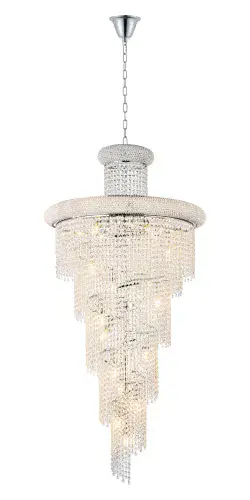 Alexandra 70cm Pendant 2 Layer Spiral 20 Light E14 Polished Chrome/Crystal IL32965CH