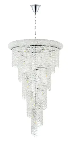 Alexandra 70cm Pendant Spiral 20 Light E14 Polished Chrome/Crystal IL32963CH