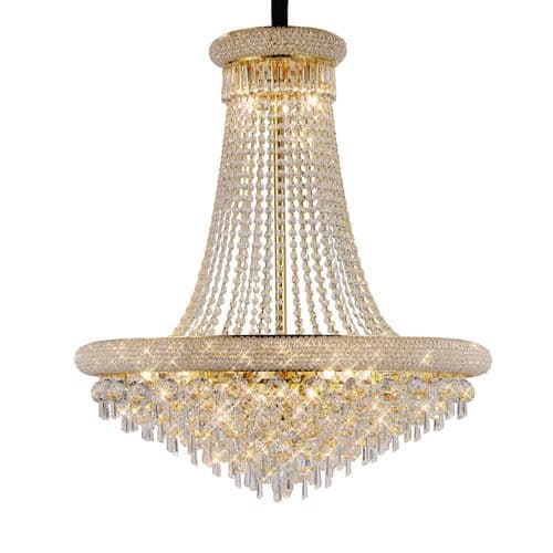 Alexandra 77cm Pendant 18 Light E14 Gold/Crystal