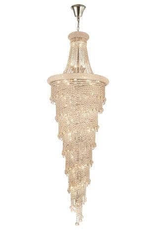 Alexandra 78cm Pendant 4 Layer Spiral 49 Light E14 Polished Chrome/Crystal