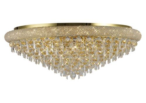 Alexandra 95cm Ceiling 18 Light E14 Gold/Crystal