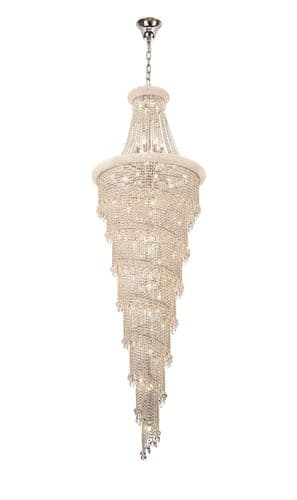 Alexandra 95cm Pendant 7 Layer Spiral 63 Light E14 Polished Chrome/Crystal