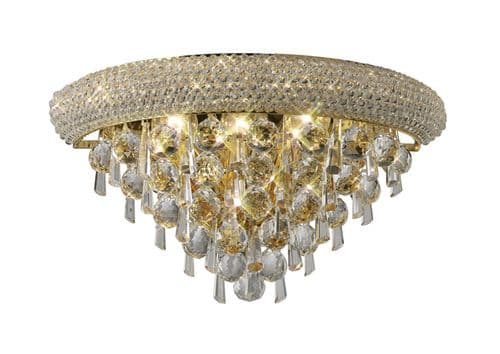 Alexandra Wall Lamp Medium 3 Light E14 Gold/Crystal
