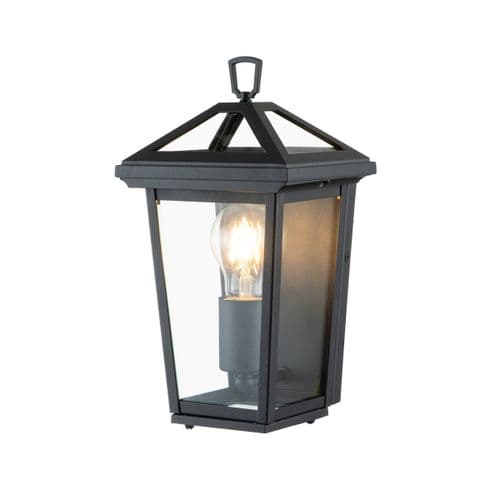 Alford Place 1 Light Half Lantern Black with Seeded Glass QN-ALFORD-PLACE7-S-MB