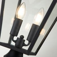 Alford Place 2 Light Black Pedestal Lantern QN-ALFORD-PLACE3-M-MB