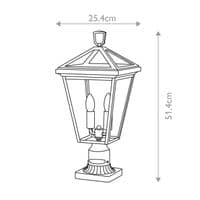 Alford Place 2 Light Black Pedestal Lantern QN-ALFORD-PLACE3-M-MB