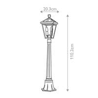 Alford Place 2 Light Black Pillar Lantern QN-ALFORD-PLACE-4B-S-MB