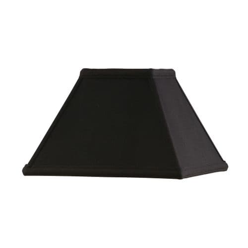 Alice 9 inch tapered square shade in a black faux silk fabric