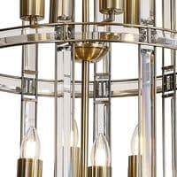 Alice 8 Light Medium Round Lantern Pendant, 8 Light E27 in Polished Nickel/French Gold/Anitique Bras