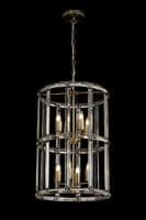 Alice 8 Light Medium Round Lantern Pendant, 8 Light E27 in Polished Nickel/French Gold/Anitique Bras
