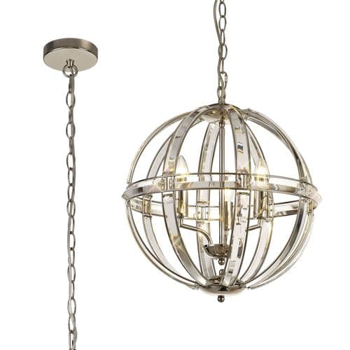 Alice Medium Round Pendant, 3 Light E27 41cm