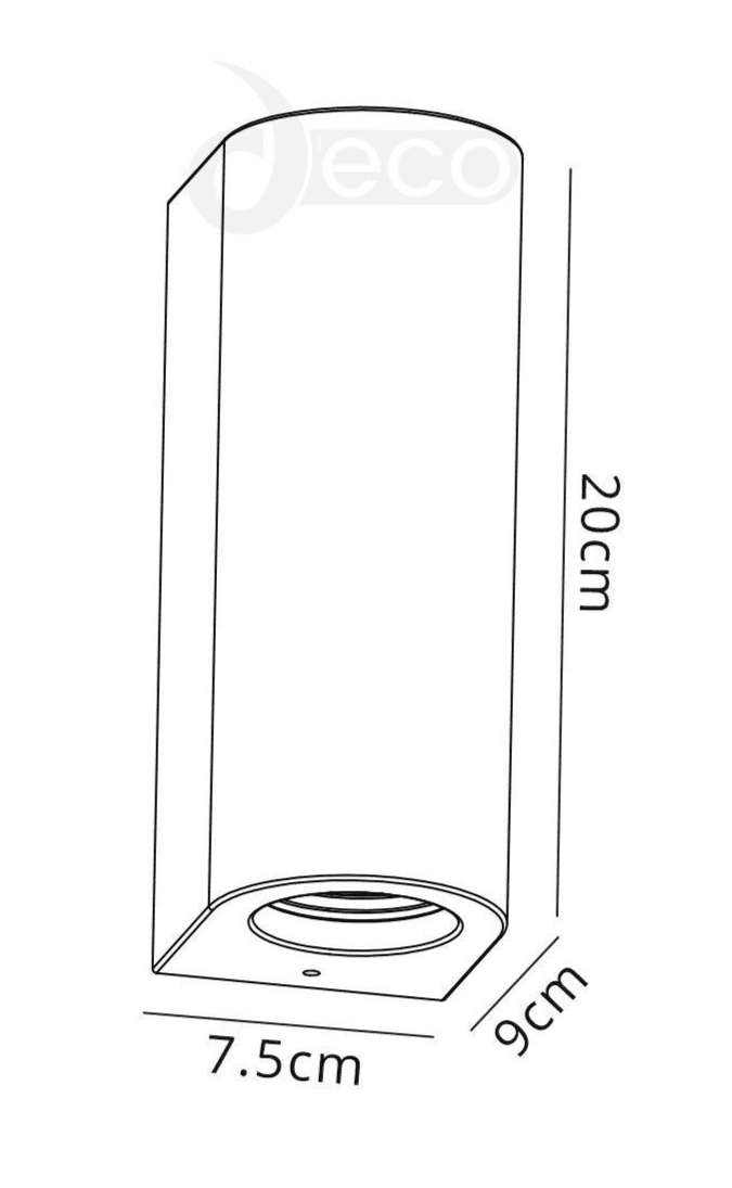 Alina Cylinder Up & Down Wall Lamp 2 x GU10 White Paintable Gypsum