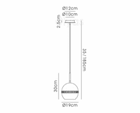 Allan 1 Light Pendant E27 Graphite with Crystal