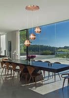 Allan 3 Light Bar Pendant E27 Linear Antique Brass with Crystal