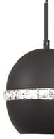 Allan 3 Light Round Multi Drop Pendant E27 Round Graphite with Crystal