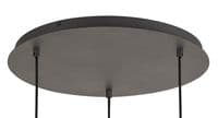 Allan 3 Light Round Multi Drop Pendant E27 Round Graphite with Crystal