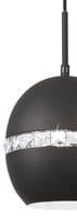 Allan 1 Light Pendant E27 Graphite with Crystal