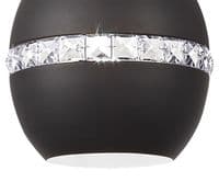 Allan 1 Light Pendant E27 Graphite with Crystal