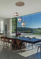 Allan 1 Light Pendant E27 Graphite with Crystal