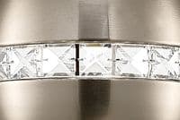 Allan 1 Light  Single Pendant E27 Satin Nickel with Crystal