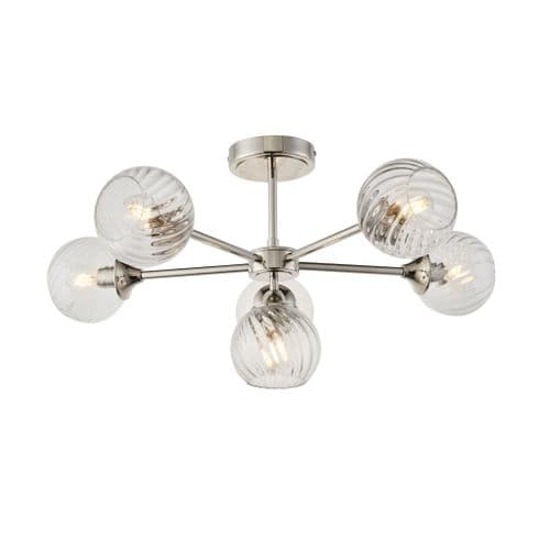 Allegra, 6Lt Semi Flush, Nickel