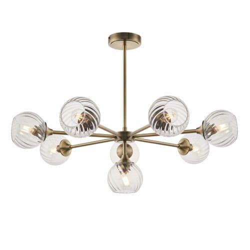 Allegra, 8Lt Pendant, Brass