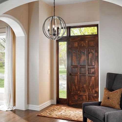 Allier 4 Light Aged Oak Wooden Pendant E-ALLIER-4P-WW