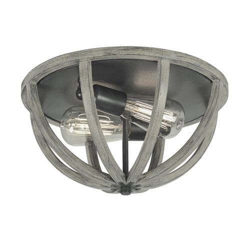 Allier Flush Mount in Weather Aged with Brushed Steel FE-ALLIER-F-WW