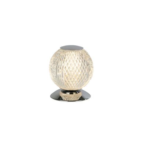Allure Table Lamp, Chrome Metal & Clear Acrylic