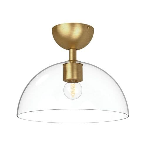 Alora Mood Jude 1 lt Semi Flush Light - Brushed Gold ALM-JUDE-SF-GD-CL