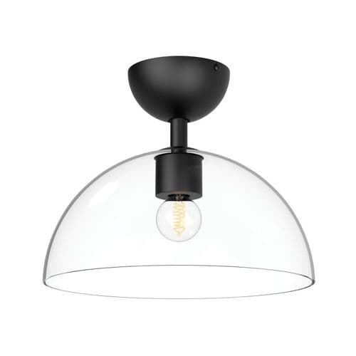Alora Mood Jude 1 lt Semi Flush Light - Matte Black ALM-JUDE-SF-MB-CL