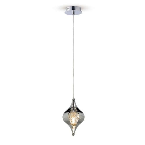Amano 13cm Pendant 1 Light G9 Polished Chrome/Crystal